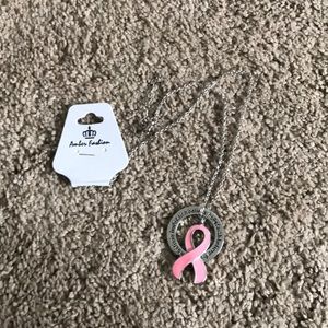 Breast Cancer ribbon Necklace Brand new